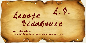 Lepoje Vidaković vizit kartica